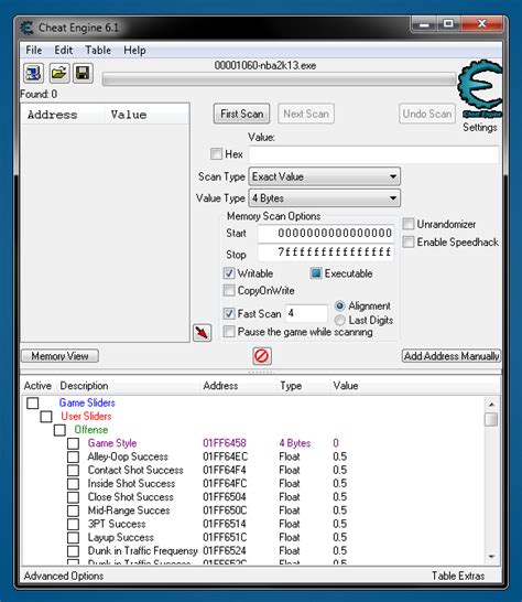nba 2k13 cheat table|nba 2k12 cheat engine table.